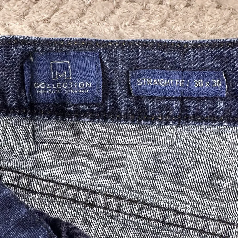 M Collection By Michael Strahan Jeans Mens Blue 30x30 Straight Fit Stretch‎
